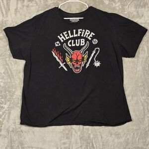 Stranger Things Hellfire Club Netflix Black Short Sleeve T-Shirt Men's Size 3XL